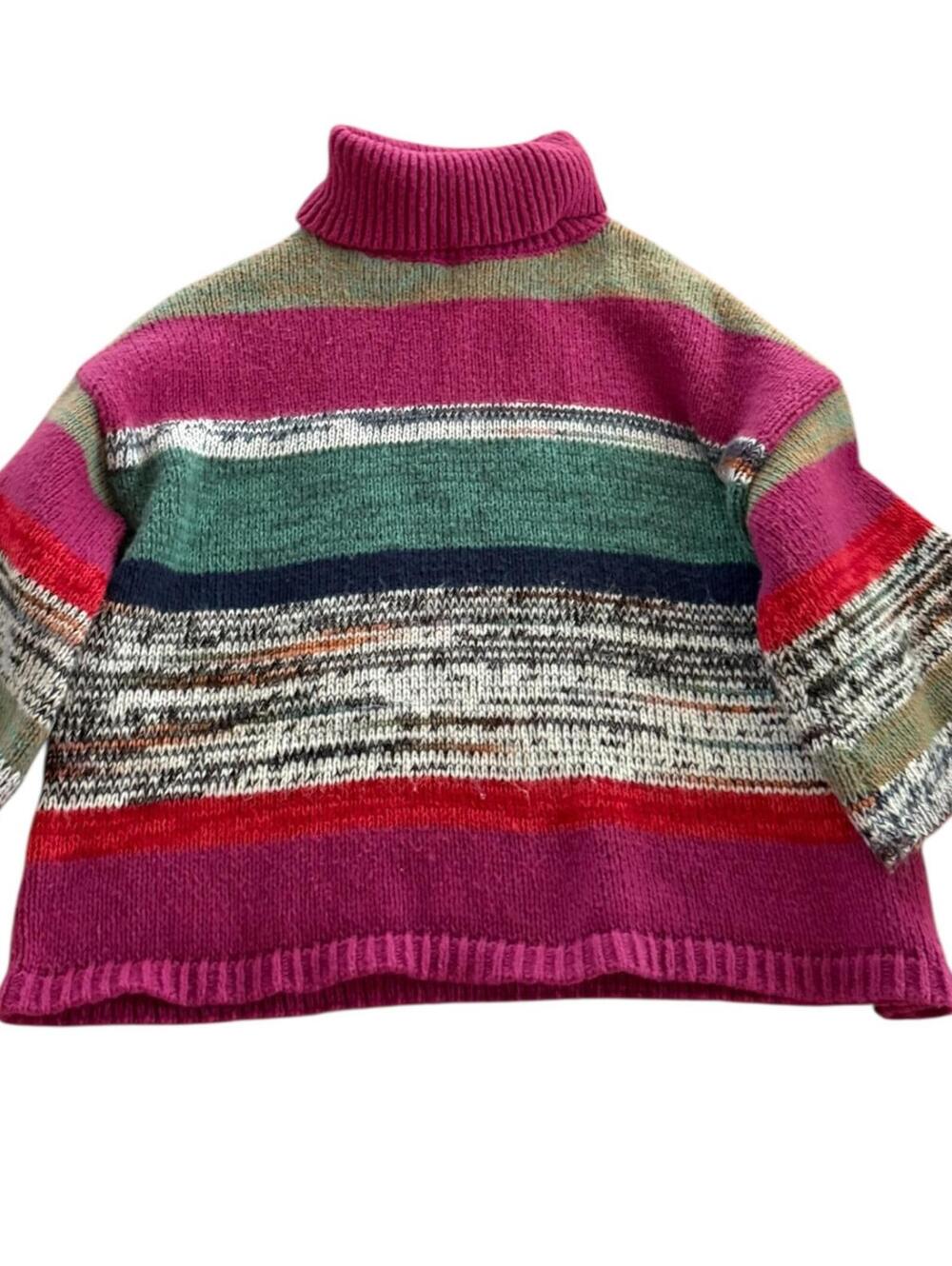 Knox Rose Multicolor Striped Turtleneck Sweater Size M